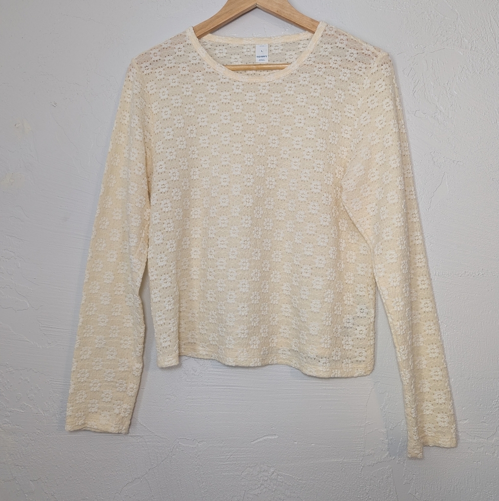 Boho Cream Floral Eyelet Lace Layering Crop Top Cottage Whimsi Feminine Festival